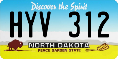 ND license plate HYV312