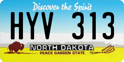 ND license plate HYV313
