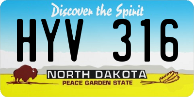 ND license plate HYV316