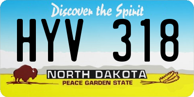 ND license plate HYV318