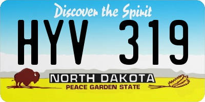 ND license plate HYV319