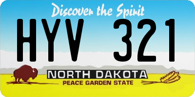 ND license plate HYV321