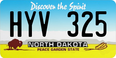 ND license plate HYV325