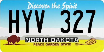 ND license plate HYV327