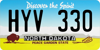 ND license plate HYV330