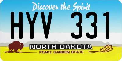 ND license plate HYV331