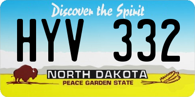 ND license plate HYV332