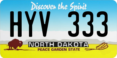 ND license plate HYV333