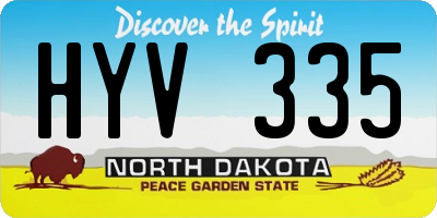 ND license plate HYV335