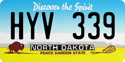 ND license plate HYV339