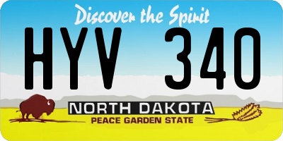 ND license plate HYV340