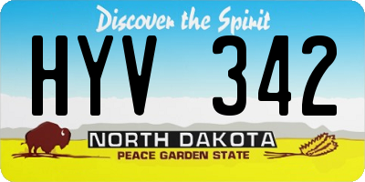 ND license plate HYV342