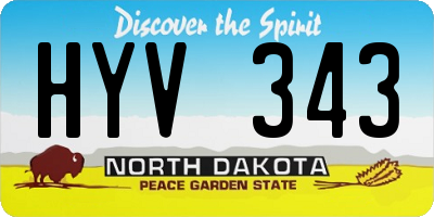 ND license plate HYV343