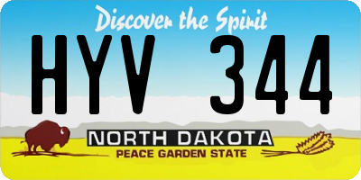 ND license plate HYV344