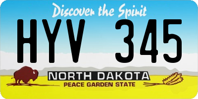 ND license plate HYV345