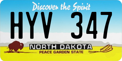 ND license plate HYV347