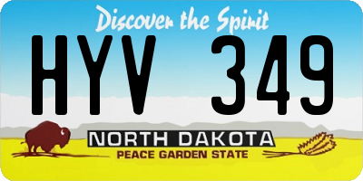 ND license plate HYV349