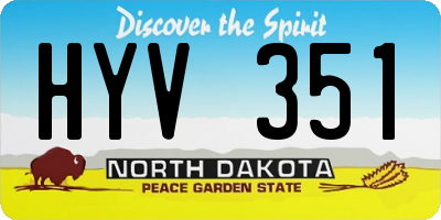 ND license plate HYV351