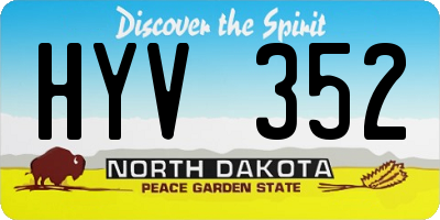 ND license plate HYV352