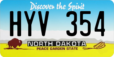 ND license plate HYV354