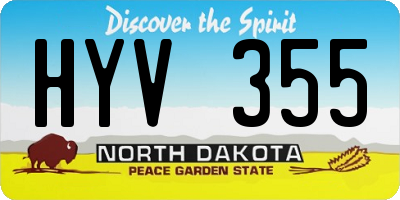 ND license plate HYV355