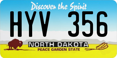 ND license plate HYV356