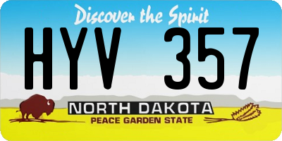 ND license plate HYV357