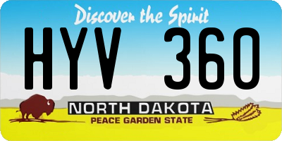 ND license plate HYV360