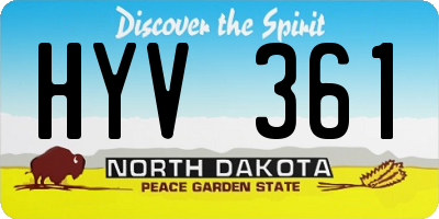 ND license plate HYV361