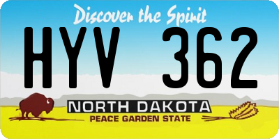 ND license plate HYV362