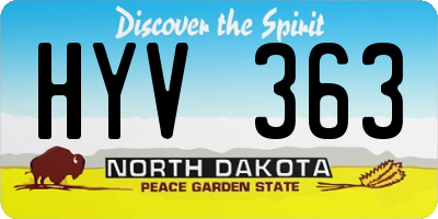 ND license plate HYV363