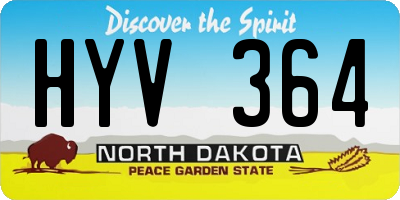 ND license plate HYV364