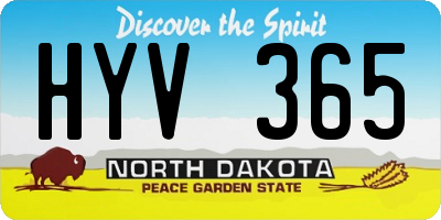 ND license plate HYV365