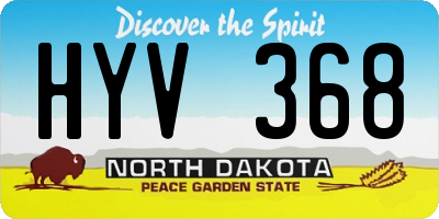 ND license plate HYV368