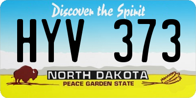 ND license plate HYV373
