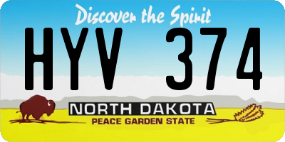 ND license plate HYV374