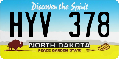 ND license plate HYV378