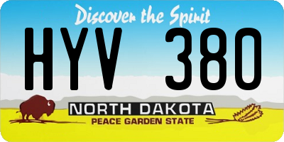 ND license plate HYV380