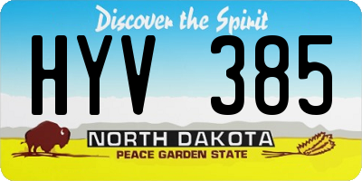 ND license plate HYV385