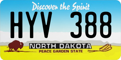 ND license plate HYV388