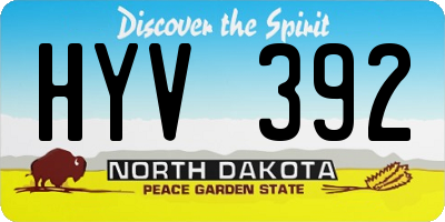 ND license plate HYV392