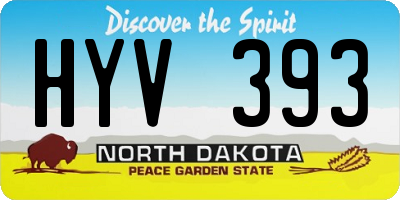 ND license plate HYV393