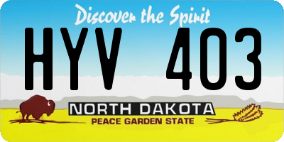ND license plate HYV403