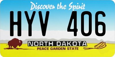 ND license plate HYV406