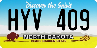 ND license plate HYV409