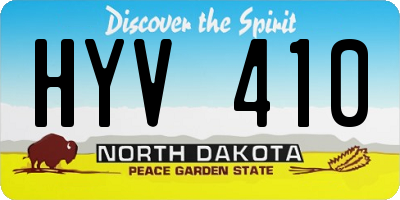 ND license plate HYV410