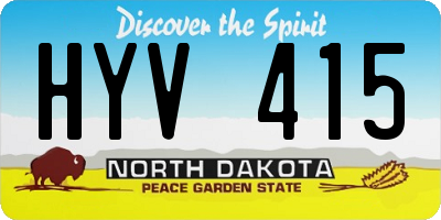 ND license plate HYV415