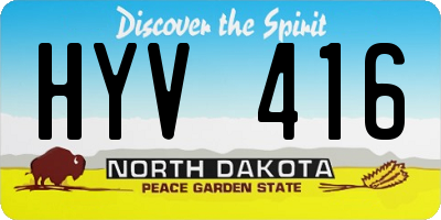 ND license plate HYV416
