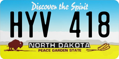 ND license plate HYV418