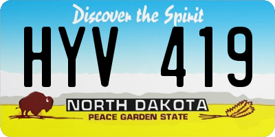 ND license plate HYV419